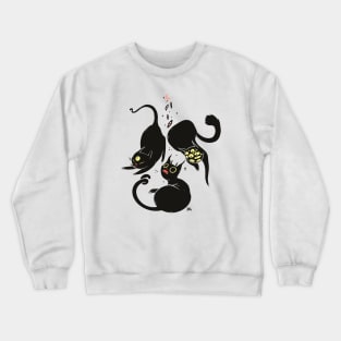 Three Weird Cats. Gothic Dark Art Crewneck Sweatshirt